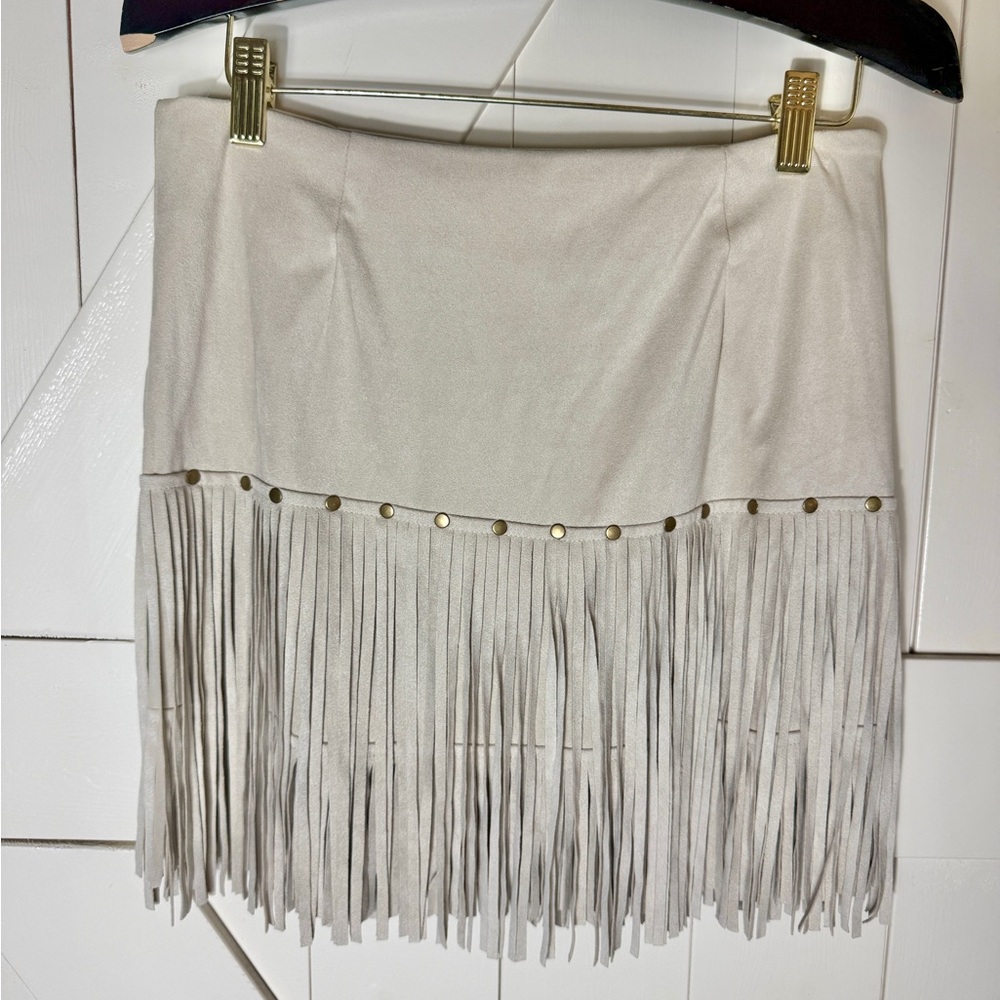 Fringed Cream Skirt *Stagecoach *Coachella